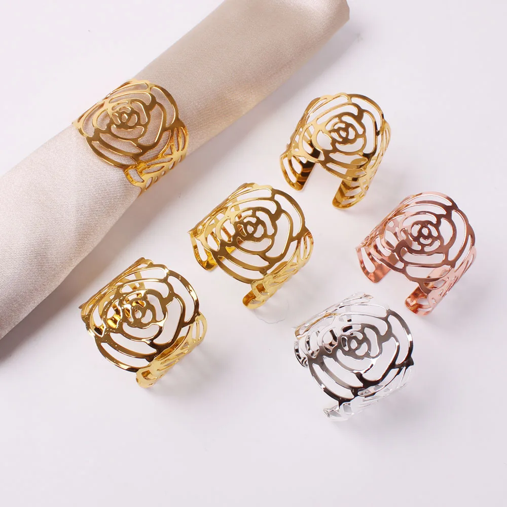 Napkin Holder Rings-Hollow(Golden) - Image 3