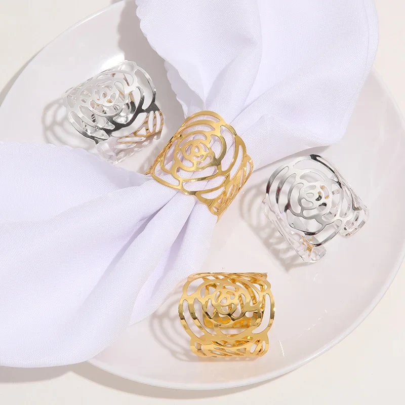 Napkin Holder Rings-Hollow(Golden) - Image 4