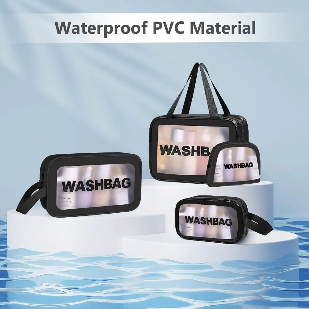 Portable Makeup Organizer Bag WASHBAG-Black Large 14626(SA2405-119) - Image 4