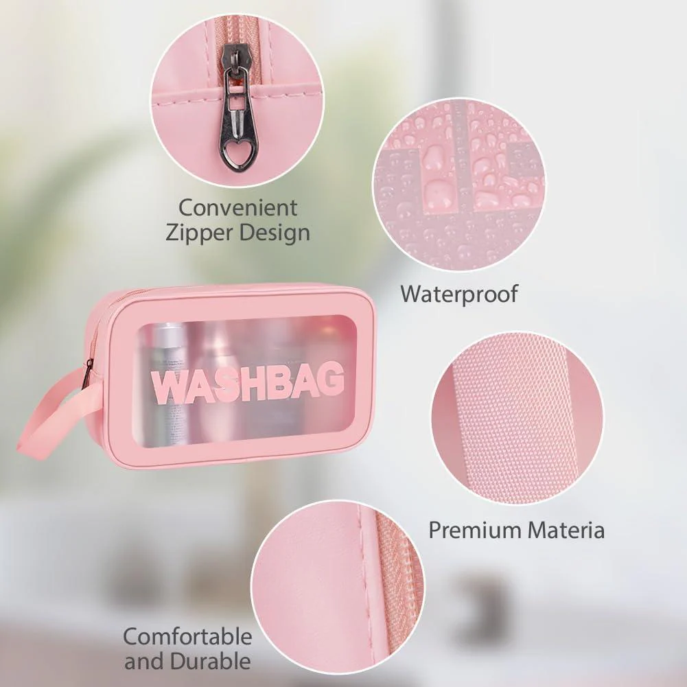 Portable Makeup Organizer Bag WASHBAG-Pink Large(SA2405-117) - Image 2