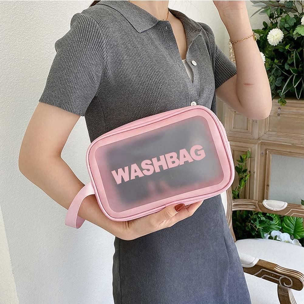 Portable Makeup Organizer Bag WASHBAG-(5738)Pink Small(SA2405-118) - Image 4