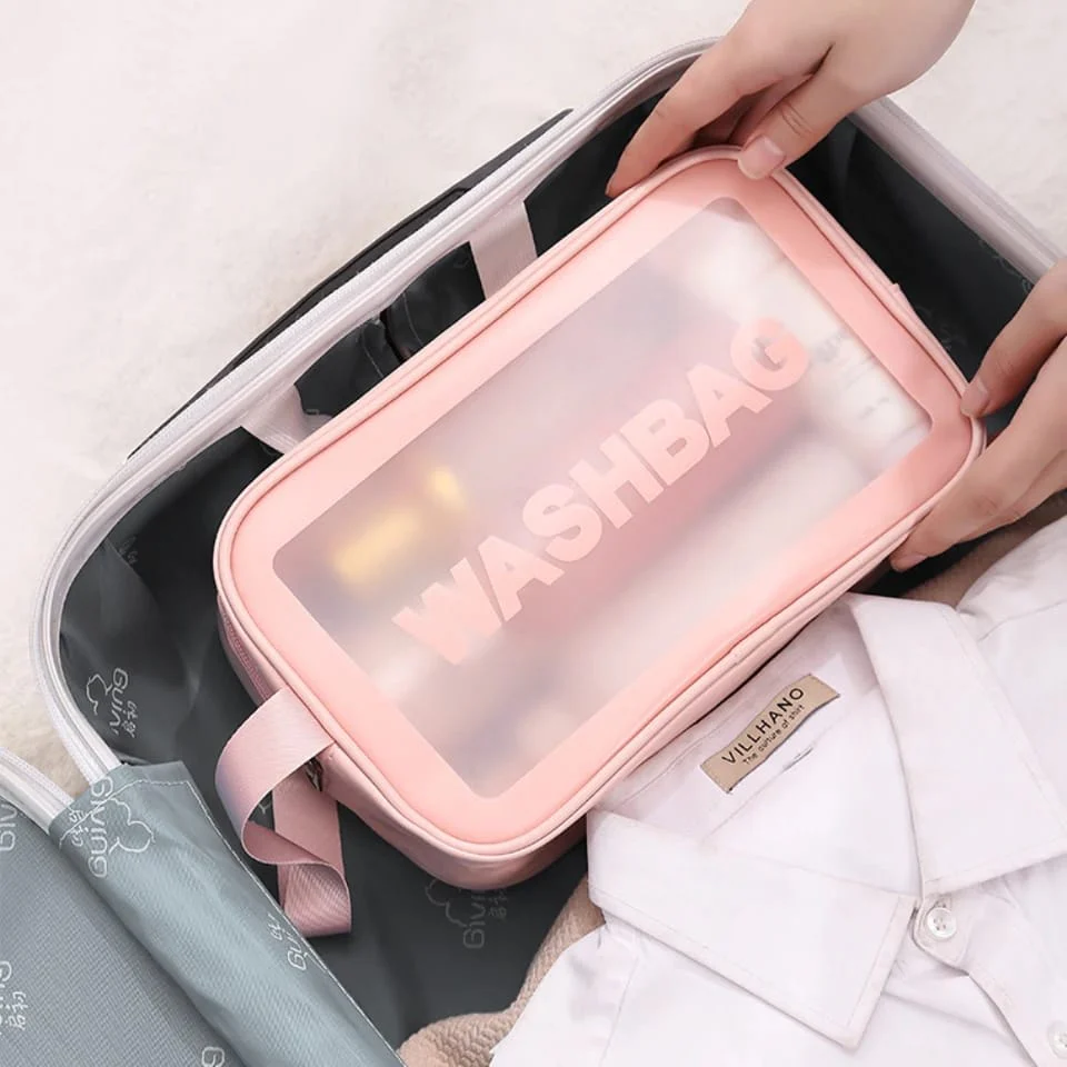 Portable Makeup Organizer Bag WASHBAG-(5738)Pink Small(SA2405-118) - Image 9