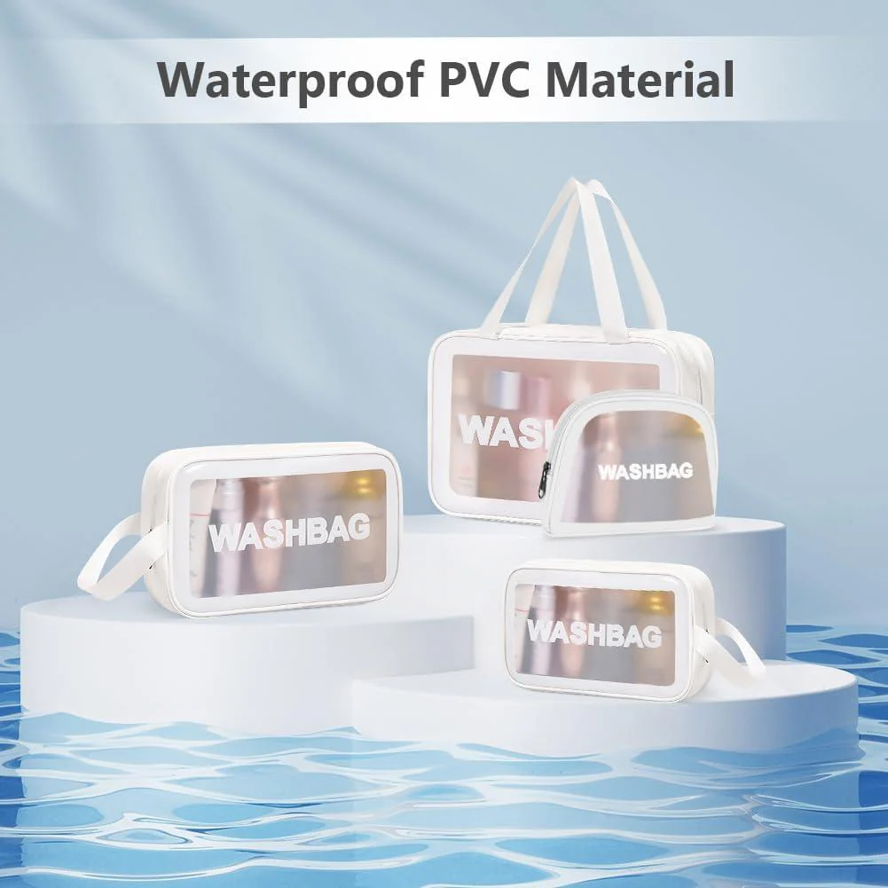 Portable Makeup Organizer Bag WASHBAG-White Small(SA2405-122) - Image 2
