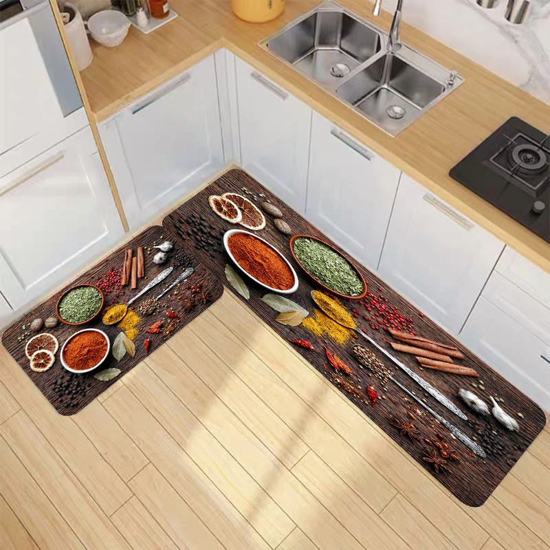 Premium Padded Anti slip Kitchen Mat Set-3D Spices - Image 2