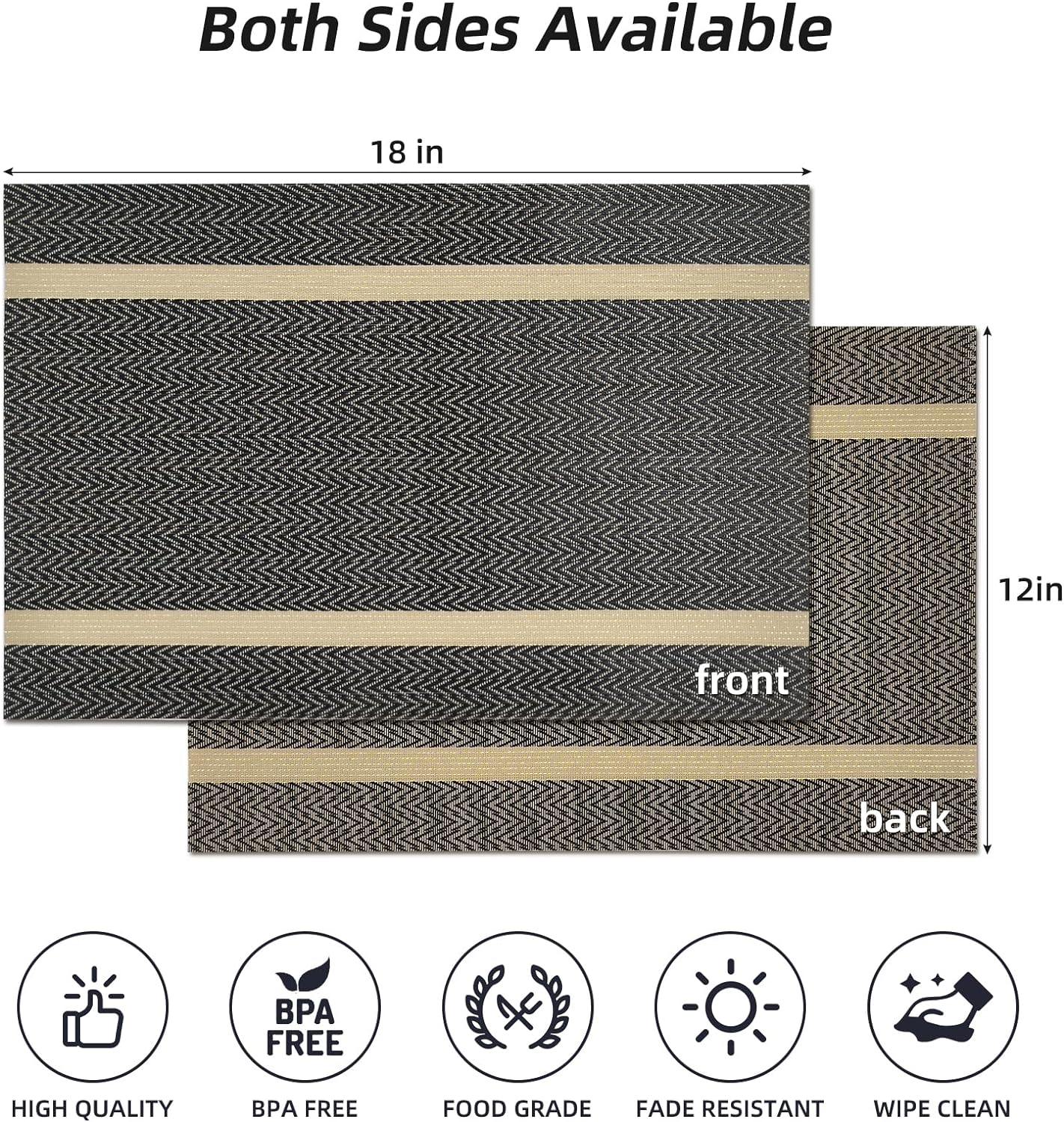 PVC Table Place Mats-Brown Weaves - Image 4