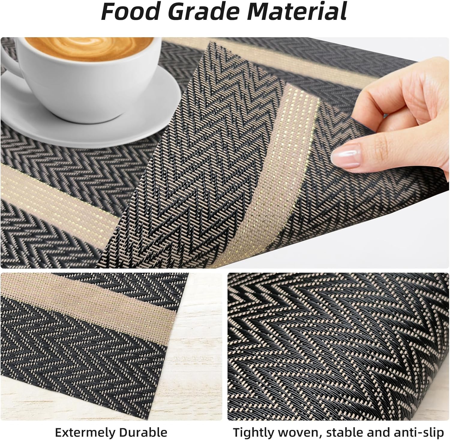 PVC Table Place Mats-Brown Weaves - Image 5