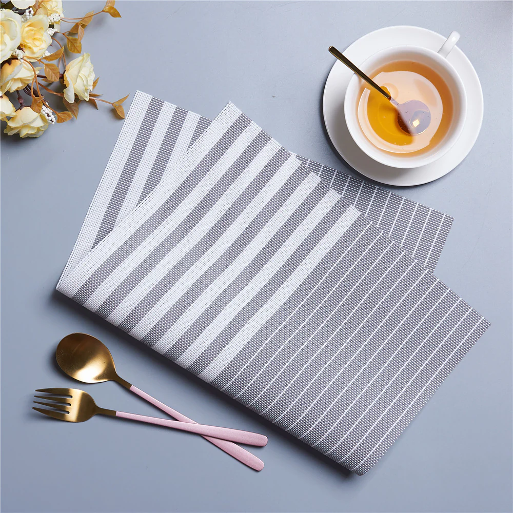 PVC Table Place Mats-Grey Lines - Image 4