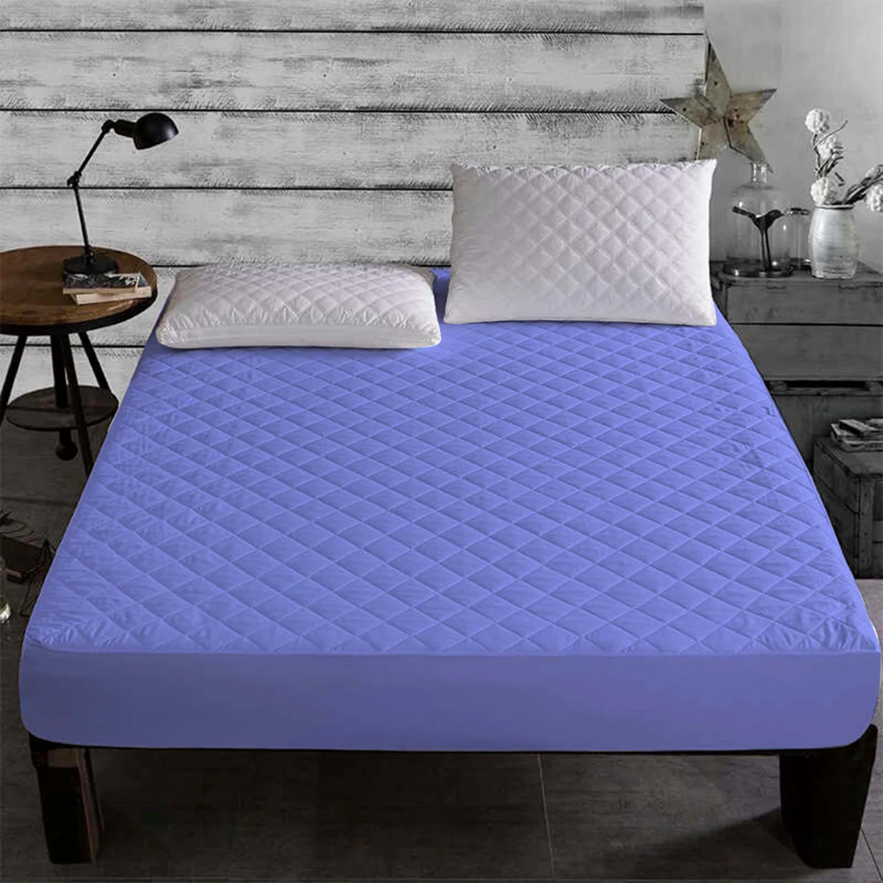 Quilted Waterproof Mattress Protector-Aqua Blue - Image 2