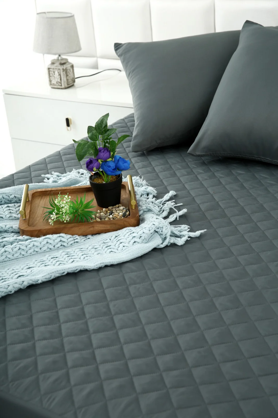 Quilted Waterproof Mattress Protector-GERY - Image 13