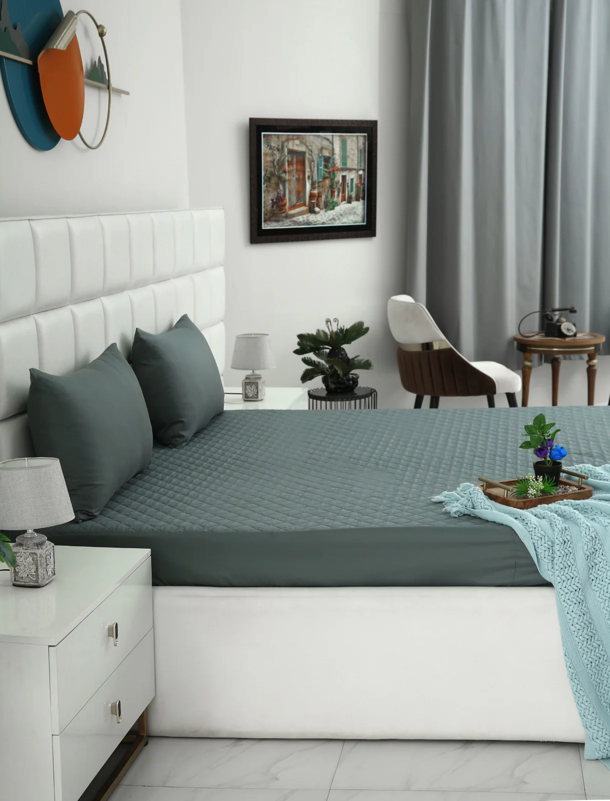 Quilted Waterproof Mattress Protector-GERY - Image 2