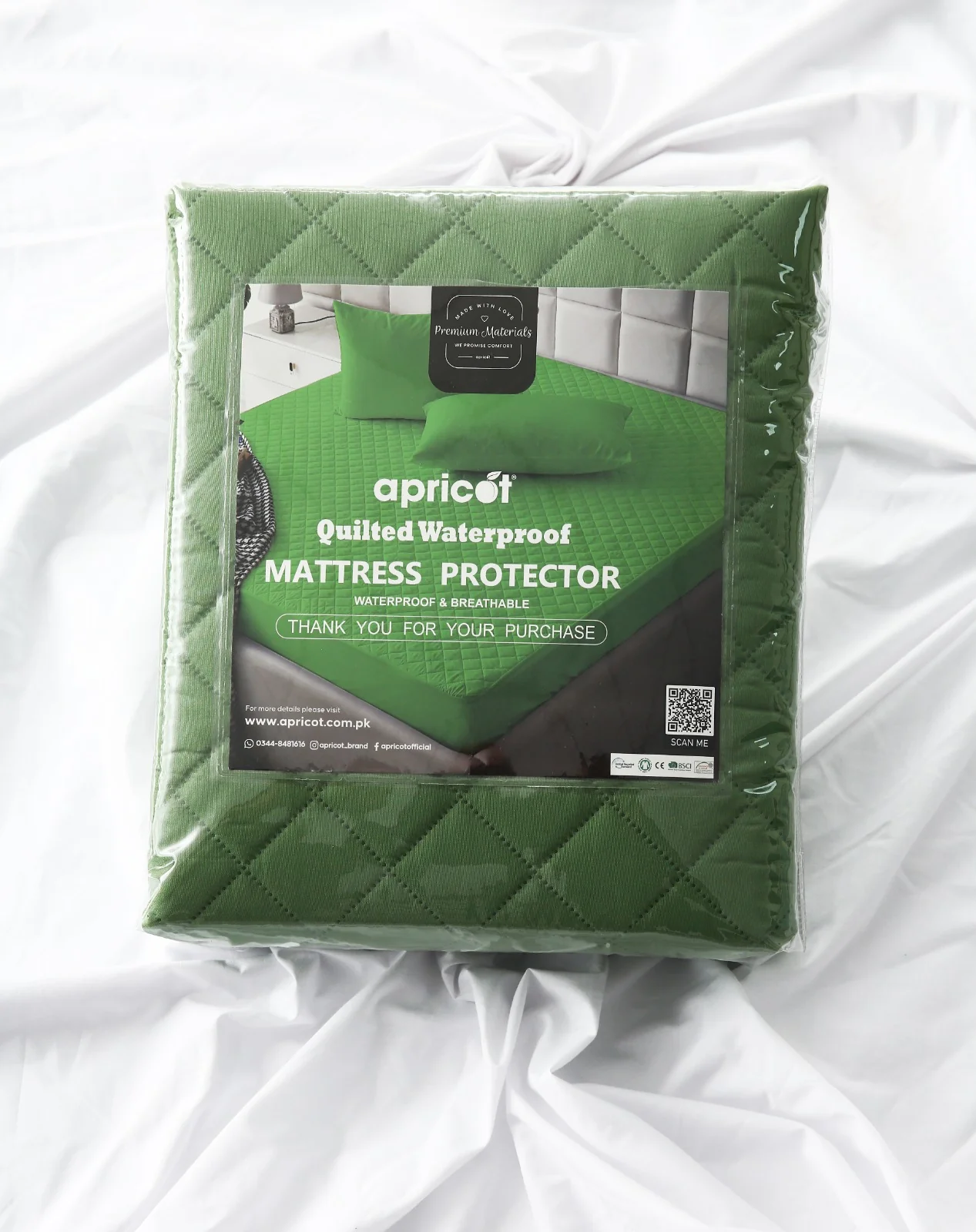 Quilted Waterproof Mattress Protector-Green - Image 8