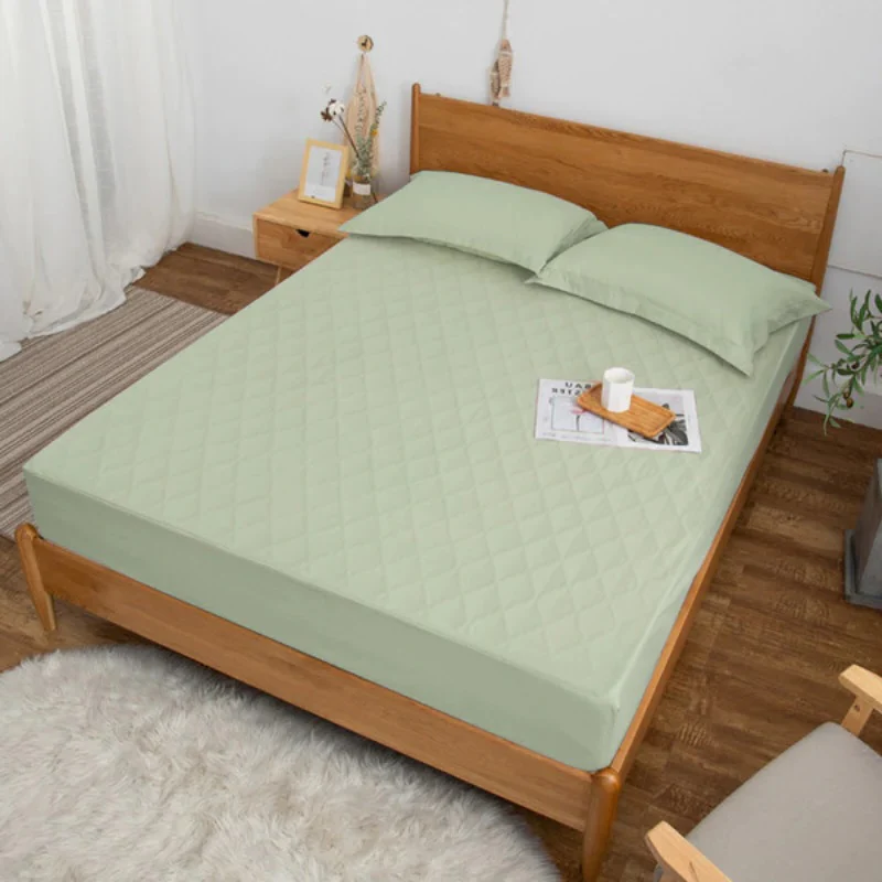 Quilted Waterproof Mattress Protector-L/Green - Image 2