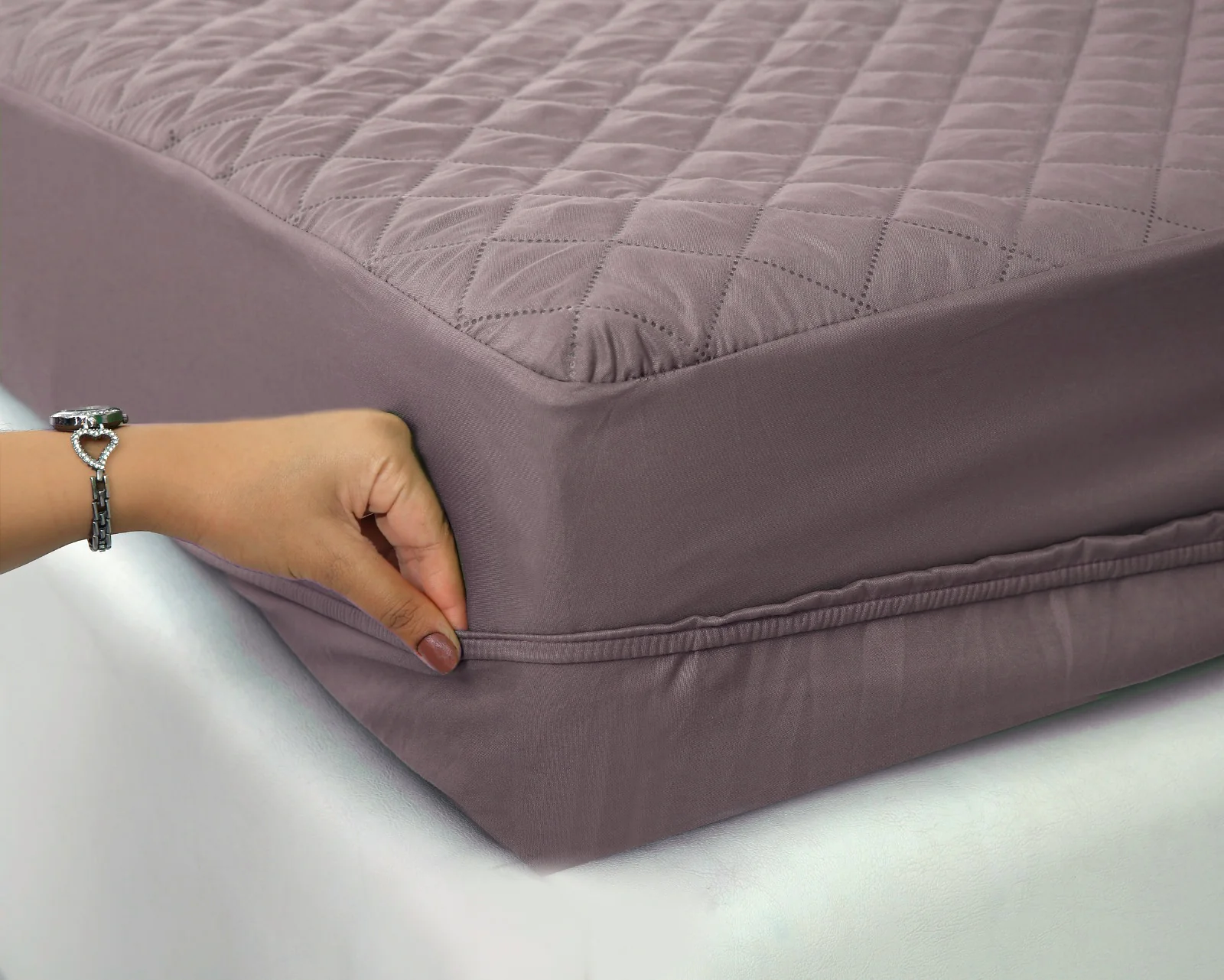 Quilted Waterproof Mattress Protector-Mouve - Image 3