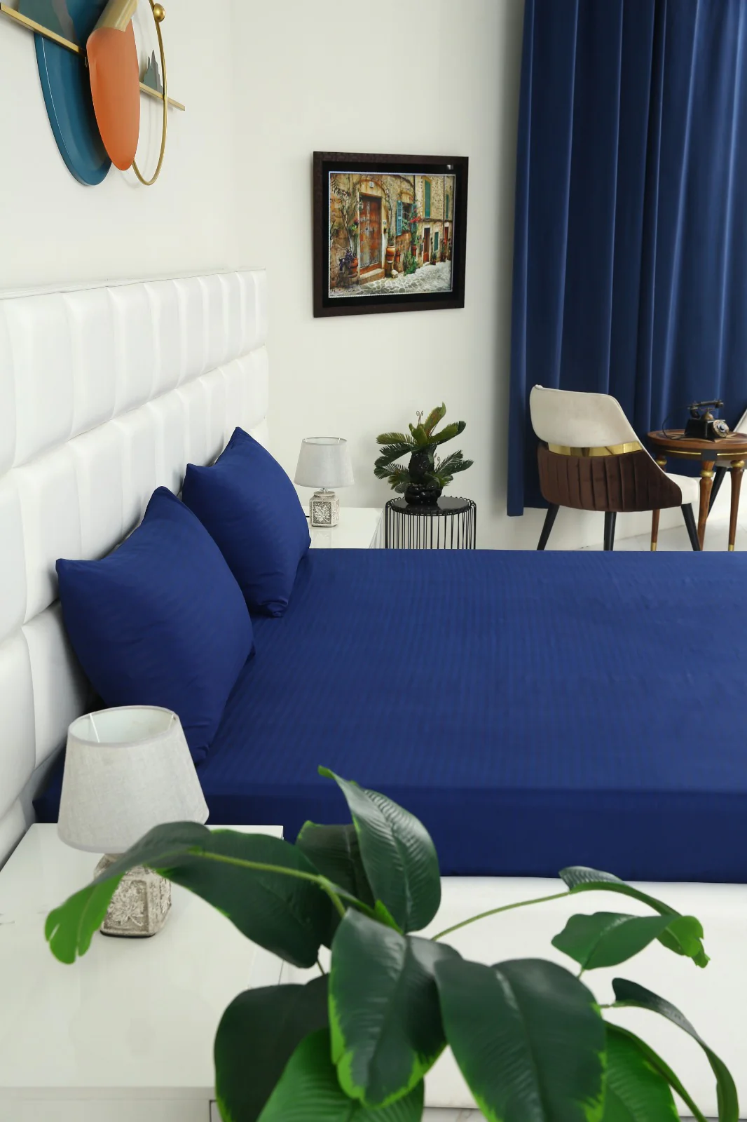 Quilted Waterproof Mattress Protector-Navy Blue - Image 21