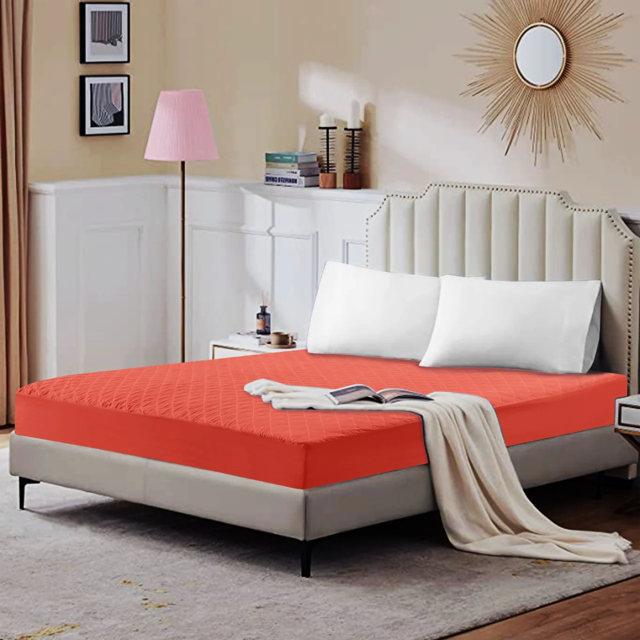 Quilted Waterproof Mattress Protector-Orange