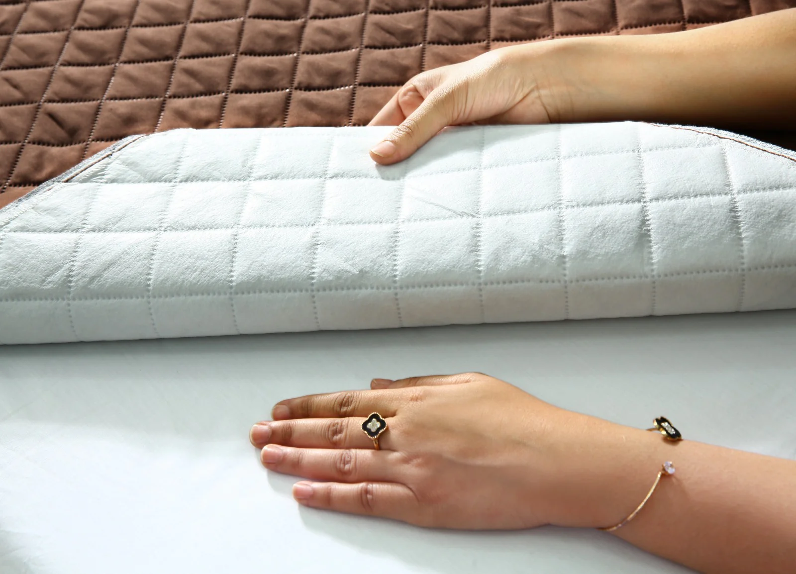 Quilted Waterproof Mattress Protector-Brown - Image 9