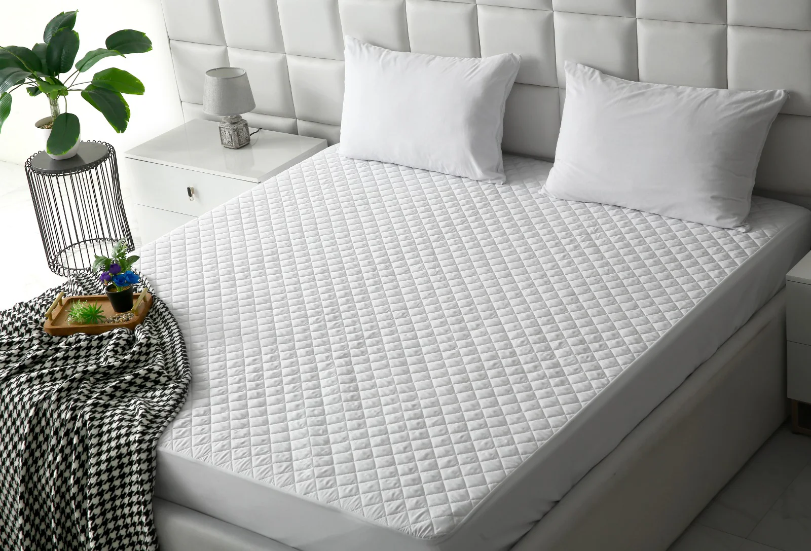 Quilted Waterproof Mattress Protector-White - Image 10