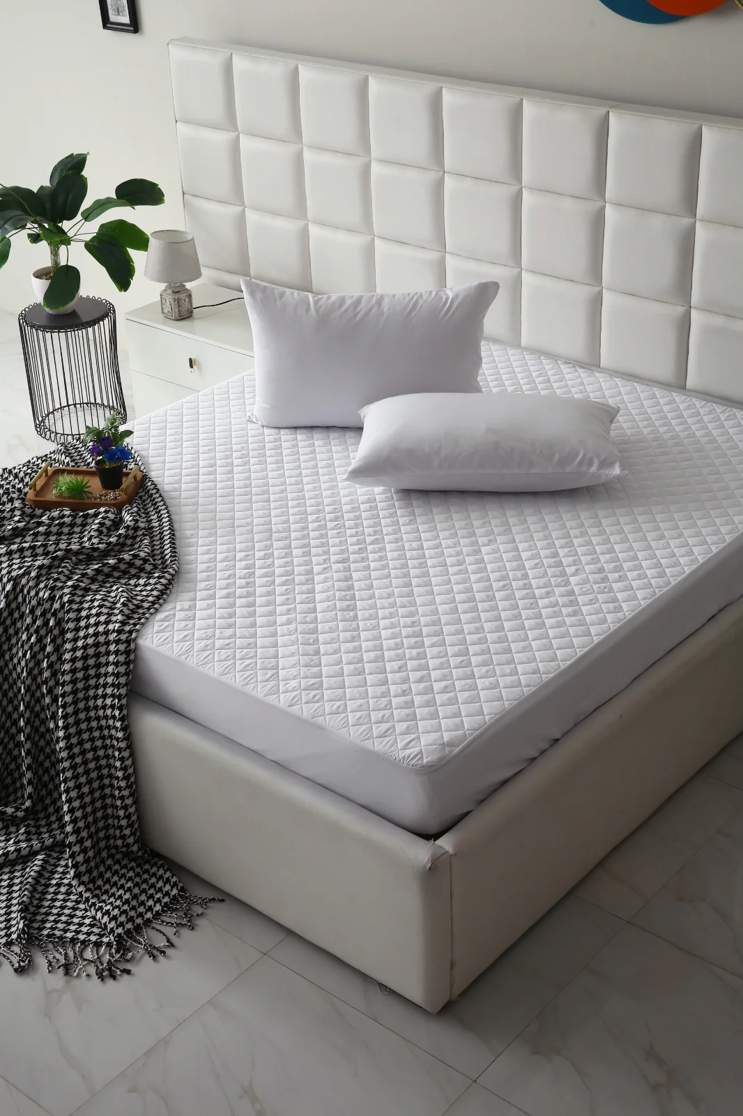 Quilted Waterproof Mattress Protector-White - Image 12