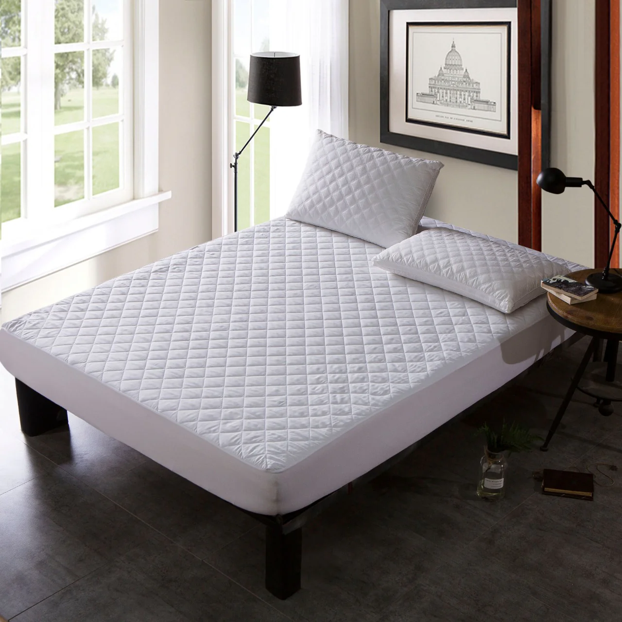 Quilted Waterproof Mattress Protector-White - Image 5