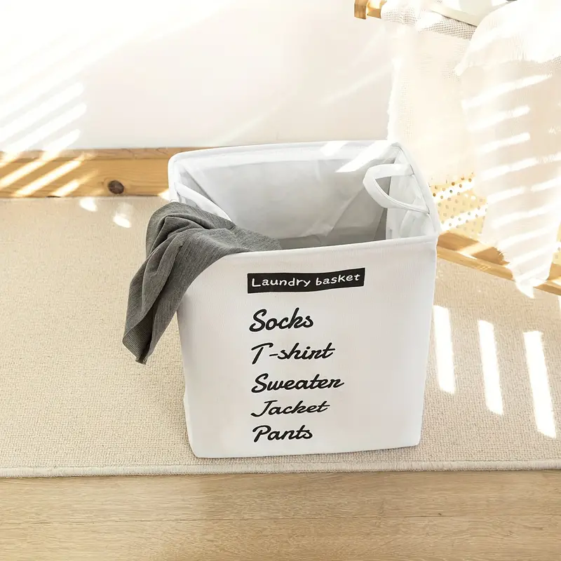 Rectangular Eva Collapsible Laundry Basket(14266)-White - Image 2