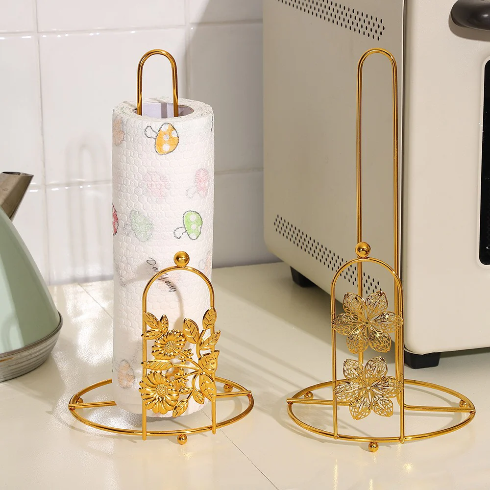 Stainless Steel Tissue Roll Holder-Flowers