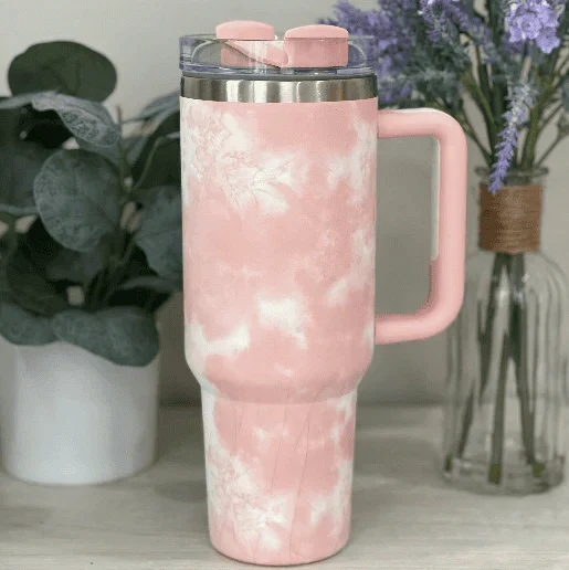 Stanley Quencher H2.0 FlowState™ Tumbler 40 OZ-1200ML-Marble Pattern(PINK)