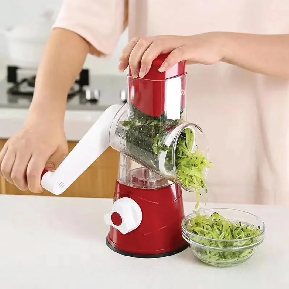 Vegetable Slicer with 3 Interchangeable Blades (SA2510-021)RED - Image 3