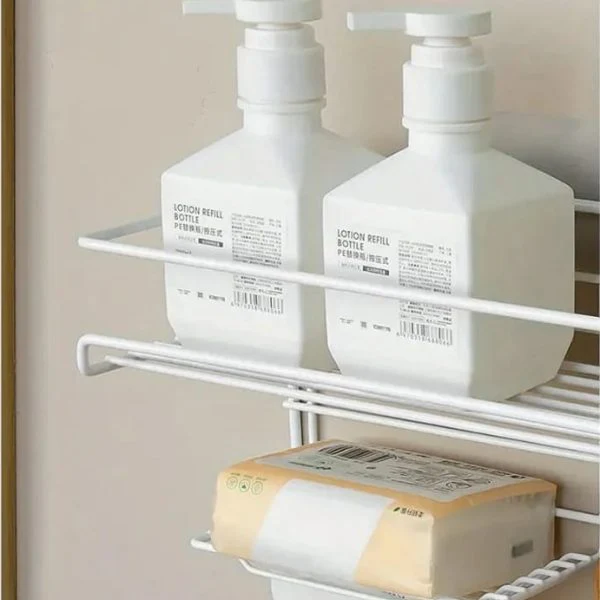 Wall Mounted Shelf With Hooks And Soap(5442) Holder - Image 9