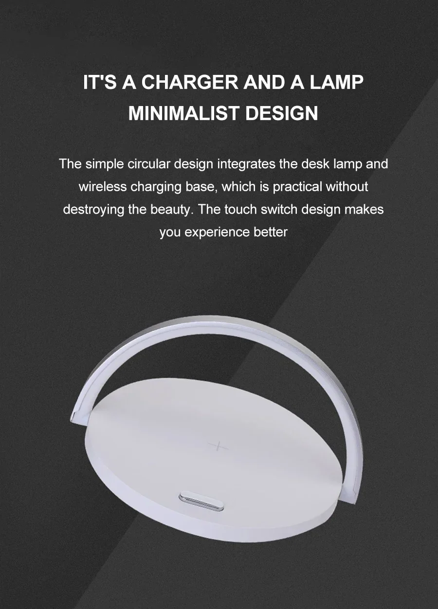 Wireless Charger Fast Charging Pad and LED Lamp-SA2405-185 - Image 7