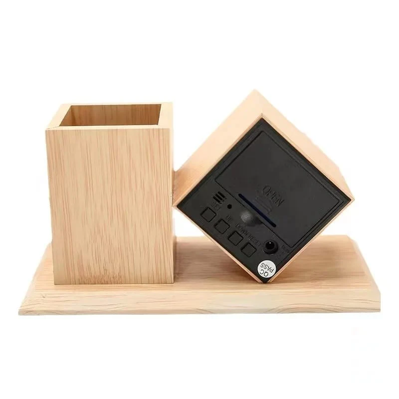 Wood Style Digital Clock with Holder(SA2405-229)-Beige(Red LED) - Image 5