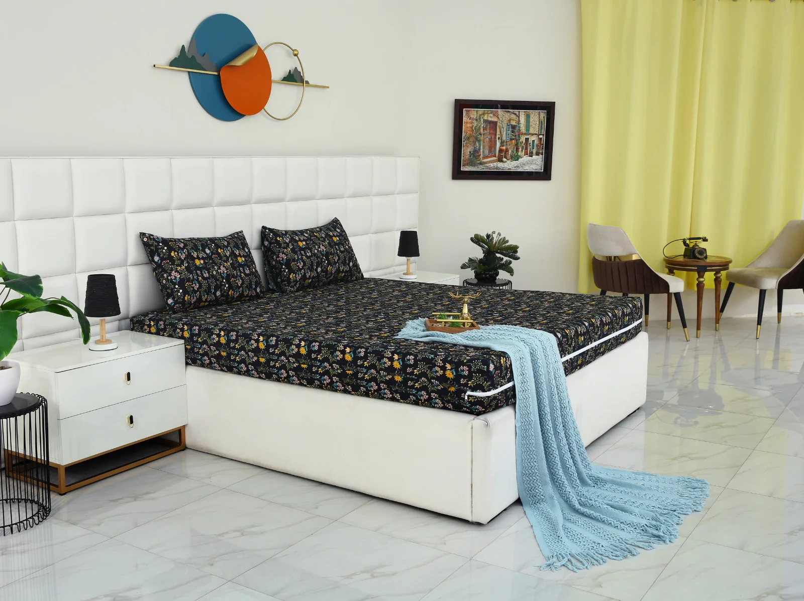 Zipper Mattress Cover Printed-Black Meadows - Image 11