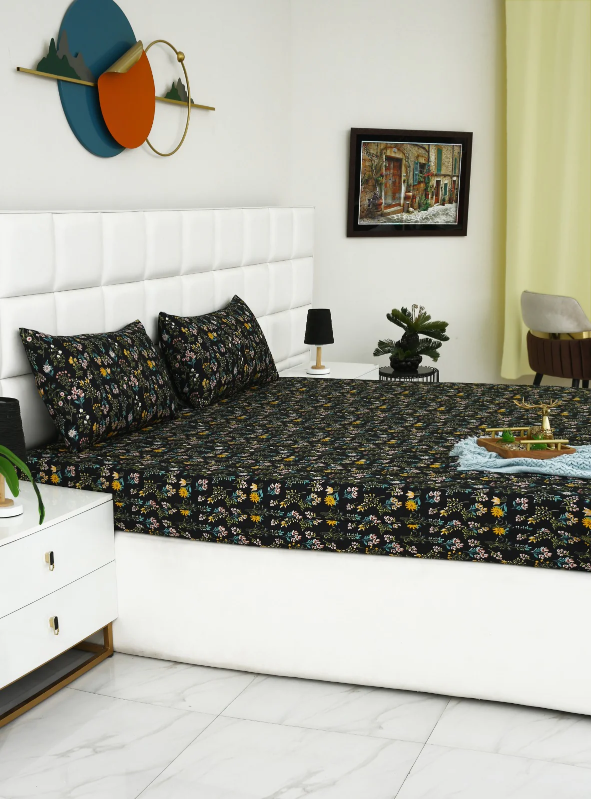 Zipper Mattress Cover Printed-Black Meadows - Image 8