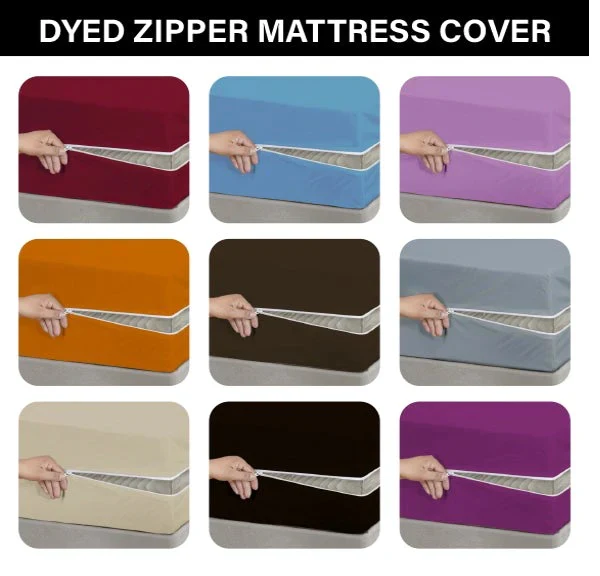 Zipper Mattress Cover-Brown - Image 2