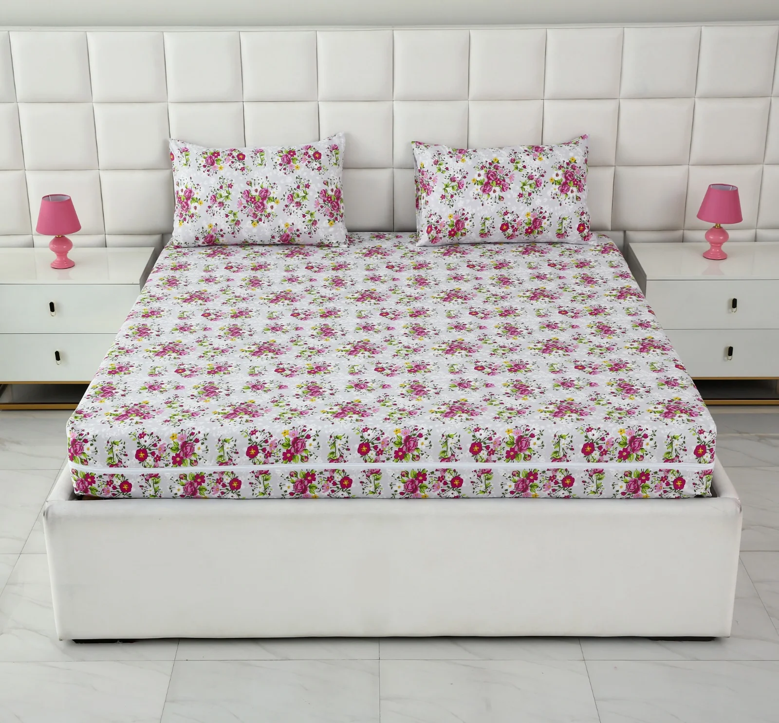 Zipper Mattress Cover Printed-Sweet Pea - Image 3